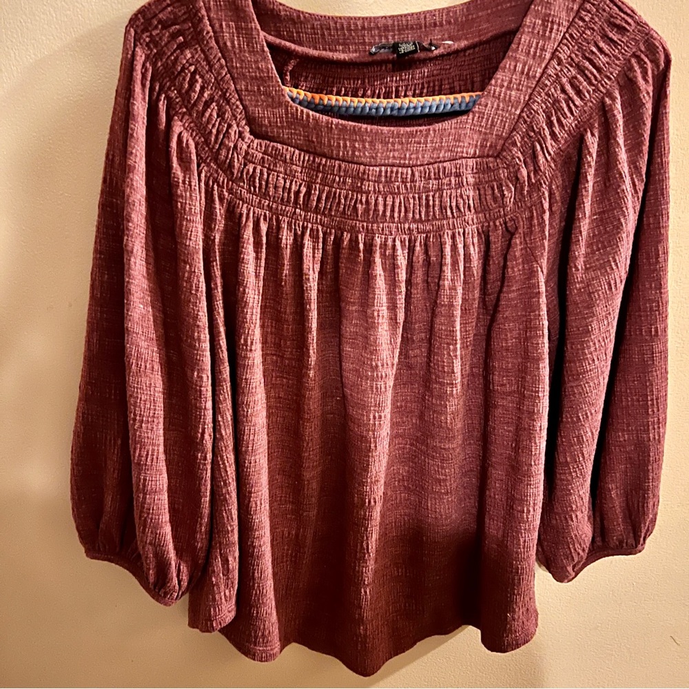 Cable & Gauge Peasant Top
